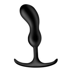 Черный массажер простаты с утяжелителями Premium Silicone Weighted Prostate Plug Medium - 16,3 см. - 