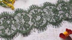 Кружево Французское, ш. 10,5 см, тёмный хаки