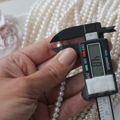 Жемчуг натуральный речной, приплюснутый, 4,8-5,5 мм, 1 нить, Ж005