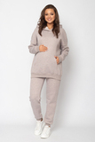 Утепленный спортивный костюм для беременных и кормящих 16025 светлый какао меланж