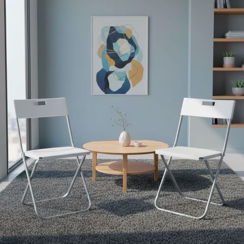 Стул складной Lagman, белый, 46х44х78 см, полипропилен/металл (ПРИ ПОКУПКЕ ОТ 2-х ШТУК)