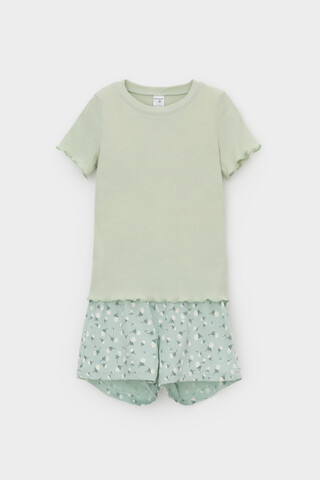 пижама  для девочки  К 1596/морская пена,цветочный танец