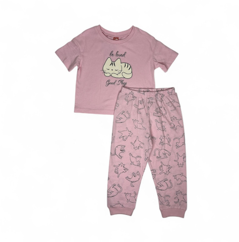 CWKG 50238-27K Пижама для девочки (футболка, брюки), Розовый