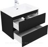 Aquanet 344766 Тумба с раковиной Вега 2.0 70 2 ящ. цв.черный (раковина Flat) (344766)