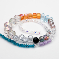 Бусины стекло, цвет микс, размер около 3,5-11,7 мм, цена за нить 38 см