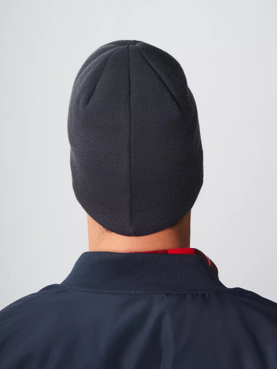 Шапка зимняя на флисе бини вязаная осень