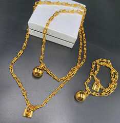 Колье цепь с шариком и замком коллекция HARD by TIFFANY