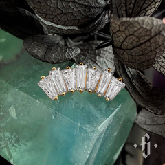 Кластер "Diadem" - Желтое золото - White CZ