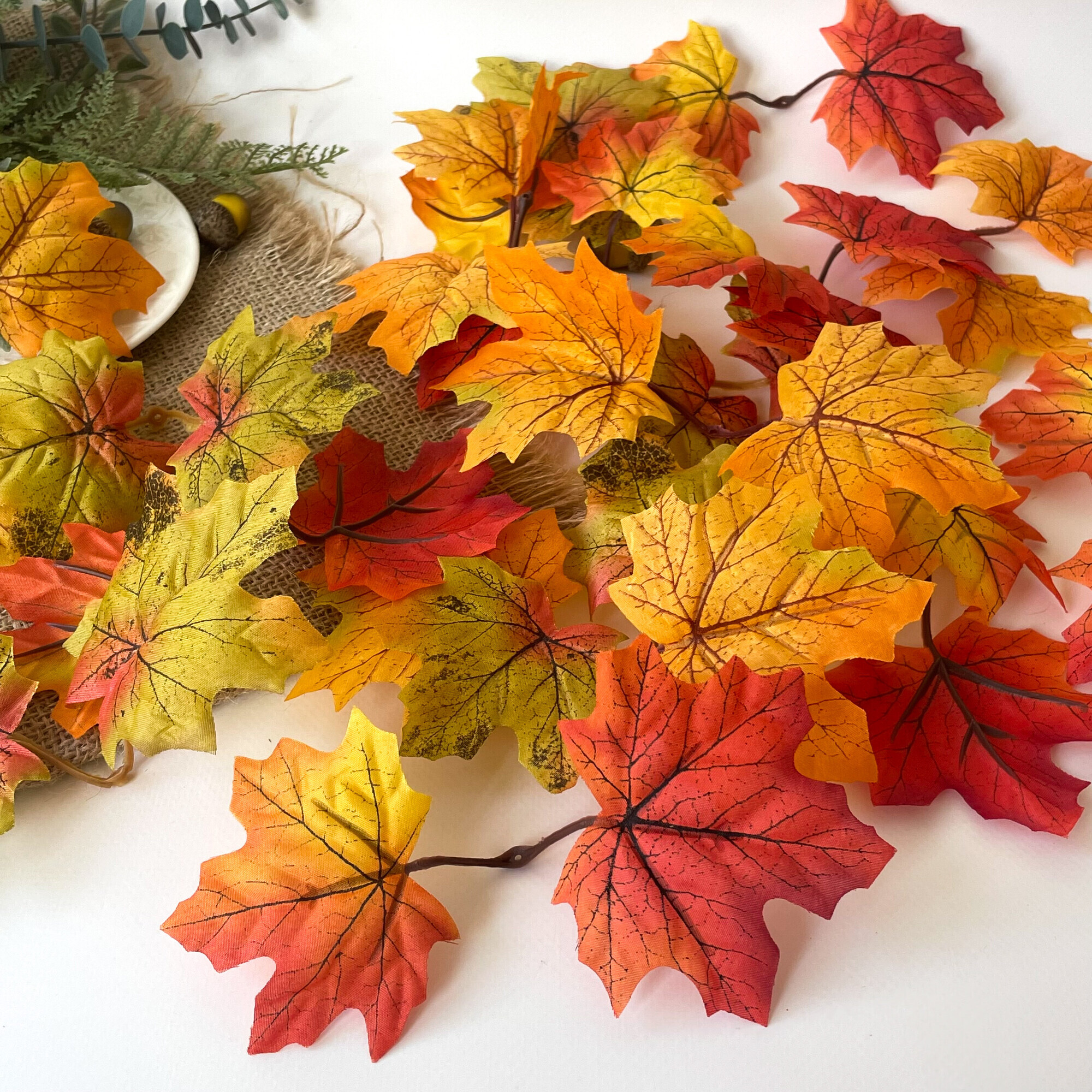 Листья клена искусственные 8 см, осенний микс, двойные, 40 листочков микс  цвет. – купить в Казани | «С Нежностью»
