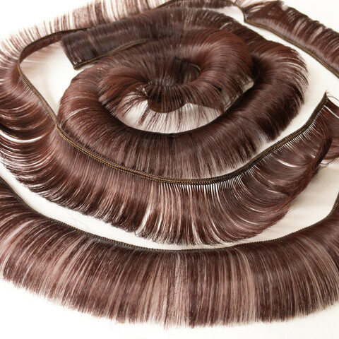 Волосы - трессы для кукол, короткие, для мальчика или челки, длина 4-5 см, ширина 100 см, цвет шоколад, набор 2 шт.