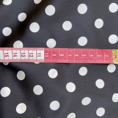 Ткань шелк черный с белым горохом 1177