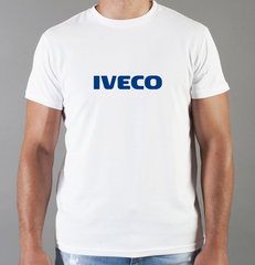 Футболка с принтом Ивеко (Iveco) белая 001