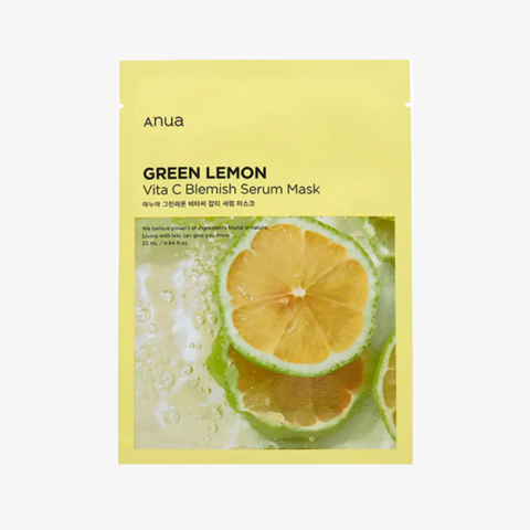 ANUA Маска тканевая осветляющая для лица с цитрусовыми экстрактами Green Lemon Vita C Blemish  Serum Mask 25 мл