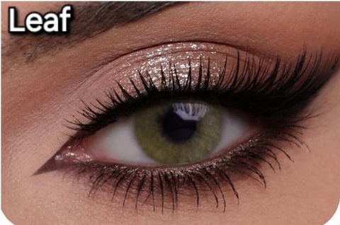 Зеленые линзы для темных и светлых глаз Medium leaf
