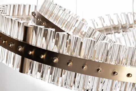 Люстра подвесная 70xh150см Garda Decor Galaxy прозрачная стекло/золото