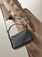 Сумка кожаная на плечо темно-зеленая