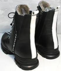 Ботинки женские на низком каблуке зимние Ripka 3481 Black-White.