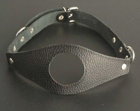 Чёрный кожаный кляп с отверстием - Sitabella BDSM accessories 3098-1