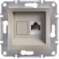 РОЗЕТКА КОМП С/У 1-ГНЕЗДО RJ45 CAT5E МЕХ БРОНЗА ASFORA /SCHNEIDER/