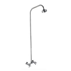 Смеситель для душа ПСМ 110-К/89, труба стальная, металические маховики Крест, без излива