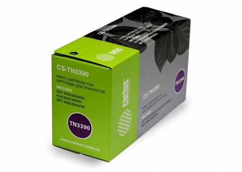 Картридж лазерный Cactus CS-TN3390 TN-3390 черный (12000стр.) для Brother DCP-8250, 8250DN, HL6180, 6180DW, MFC-8950