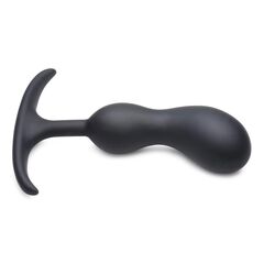 Черный массажер простаты с утяжелителями Premium Silicone Weighted Prostate Plug Medium - 16,3 см. - 