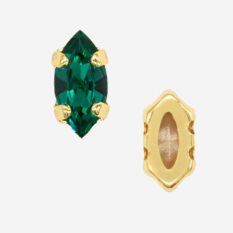 Кристалл Маркиз (Marquise Fancy Stone) в цапах, оттенок 