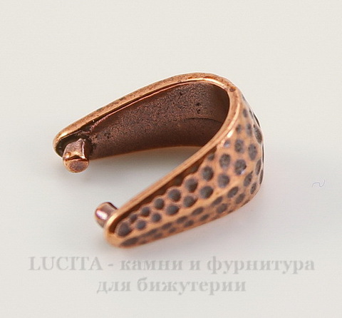 Держатель для кулона TierraCast "Hammertone" 11х11х6 мм (цвет-античная медь)