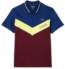 Поло теннисное Lacoste Tennis x Daniil Medvedev Seamless Effect Polo Shirt - bordeaux/lime/navy blue