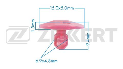 КЛИПСА МОЛДИНГА ДВЕРИ SANTA FE 12-, CEED CD КРАСНАЯ ZEKKERT