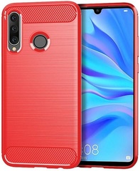 Чехол для Huawei P30 Lite (Nova 4E) цвет Red (красный), серия Carbon от Caseport