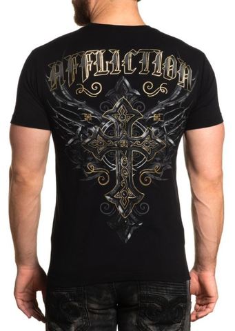 Affliction | Футболка мужская STONE GRAIL A23367 спина на модели