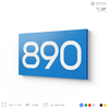 Номер на дверь 890, табличка на дверь для офиса, квартиры, кабинета, аудитории, склада, голубая 120х70 мм, Айдентика Технолоджи