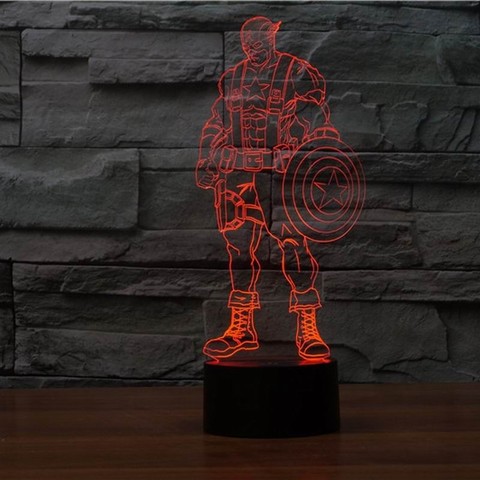 3D светильник Капитан Америка 2 — 3D light Captain America