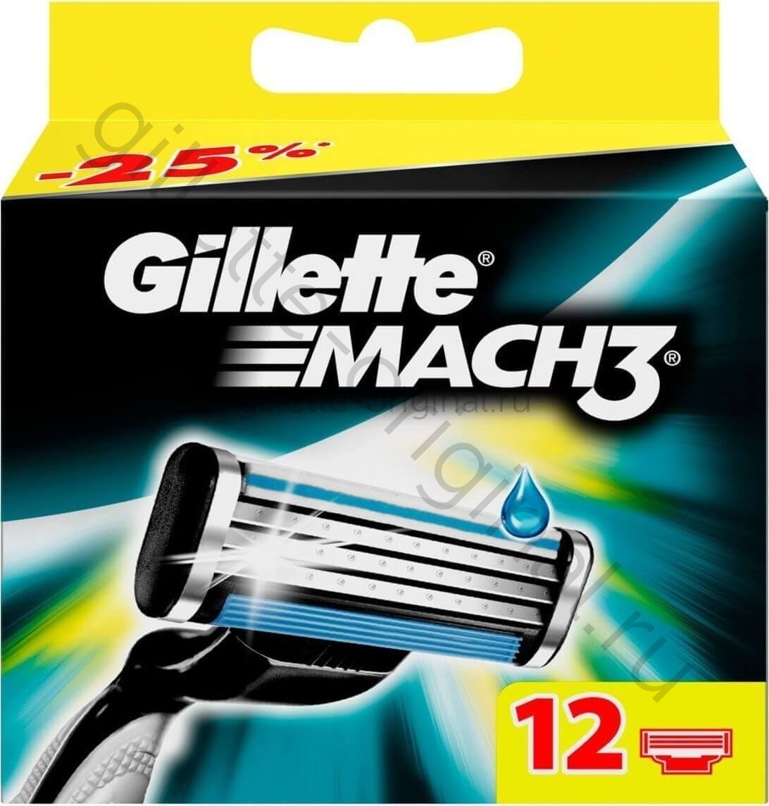 Сменные кассеты для бритья Gillette MACH3 (12 шт)