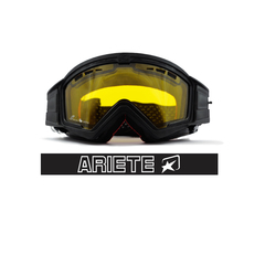 Очки кроссовые ARIETE MUDMAX GOGGLES, черный, двойная желтая вентилируемая линза без пинов 14940-NDG