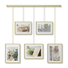Панно для фотографий Exhibit 5 рамок латунь