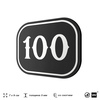 Номерок на дверь квартиры 100, для кабинета, офиса, шильдик 9 х 7 см, черный, Айдентика Технолоджи