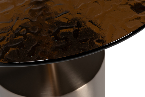 Стол журнальный d52x50x45см Garda Decor с рельефным тонированным стеклом