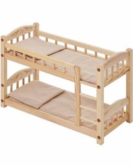 Двухъярусная кукольная кроватка Paremo из дерева бежевый текстиль PFD116-05