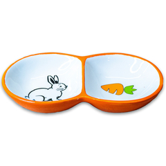 КерамикАрт миска для грызунов двойная оранжевая 2х50мл