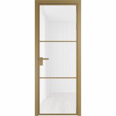 Алюминиевая дверь 13AG золото остеклённая