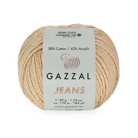 Пряжа Gazzal Jeans 1122 песочный