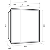 Шкаф зеркальный Dreja Point 80, 99.9034, инфракрасный выключатель, LED-подстветка, розетка, белый