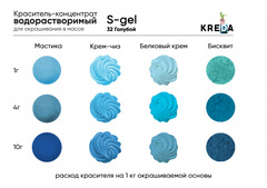 S-gel 32 голубой, краситель концентрат универсальный пищевой 20мл