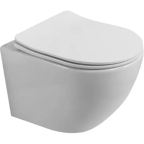 Унитаз подвесной BelBagno Uno 2.1 BB7006CHR+SC безободковый 36x48.5x33 см, с сиденьем дюропласт