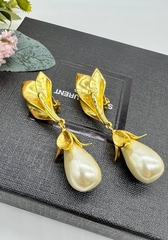 27063-Серьги из латуни с жемчугом YSL