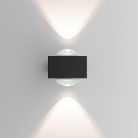 Уличный настенный светодиодный светильник Elektrostandard Lenses 35191/W черный