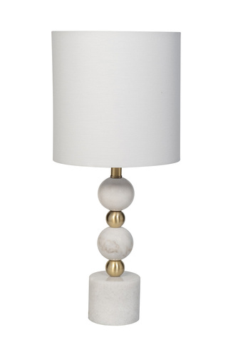 Лампа настольная 56см Garda Decor белая с льняным плафоном