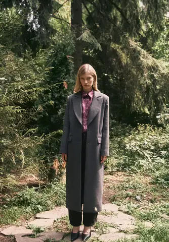 Тонкое пальто из костюмной ткани DAN MARALEX